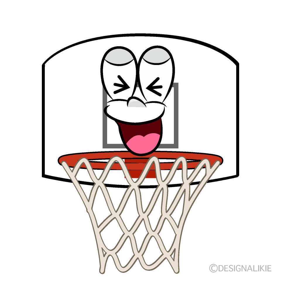 Laughing Basketball Goal Cartoon Character Image