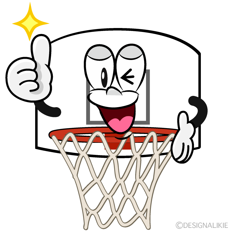 Thumbs up Basketball Goal Cartoon Character Image