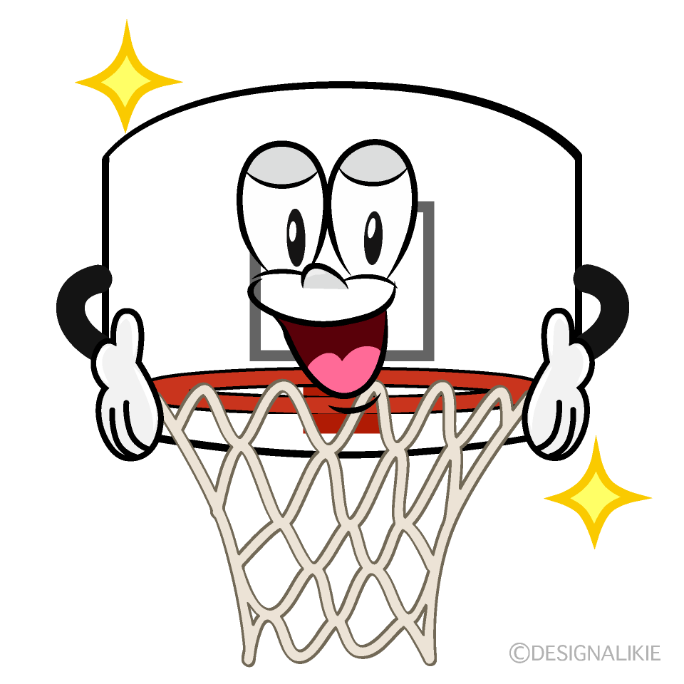Glitter Basketball Goal Cartoon Character Image