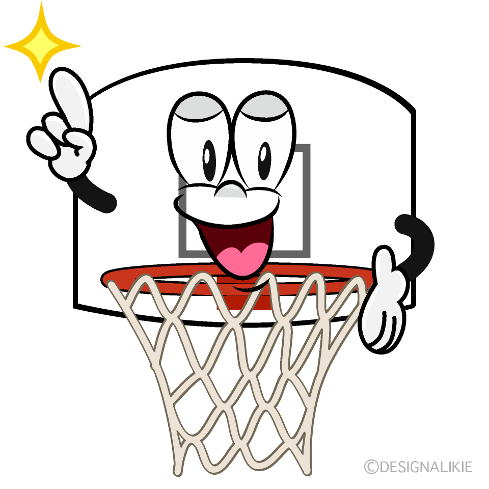 Posing Basketball Goal Cartoon Character Image