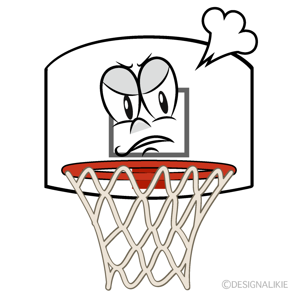 Angry Basketball Goal Cartoon Character Image
