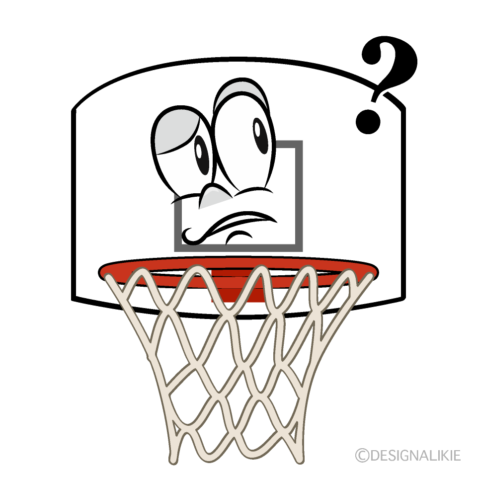 Thinking Basketball Goal Cartoon Character Image