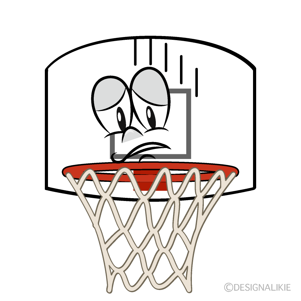 Depressed Basketball Goal Cartoon Character Image