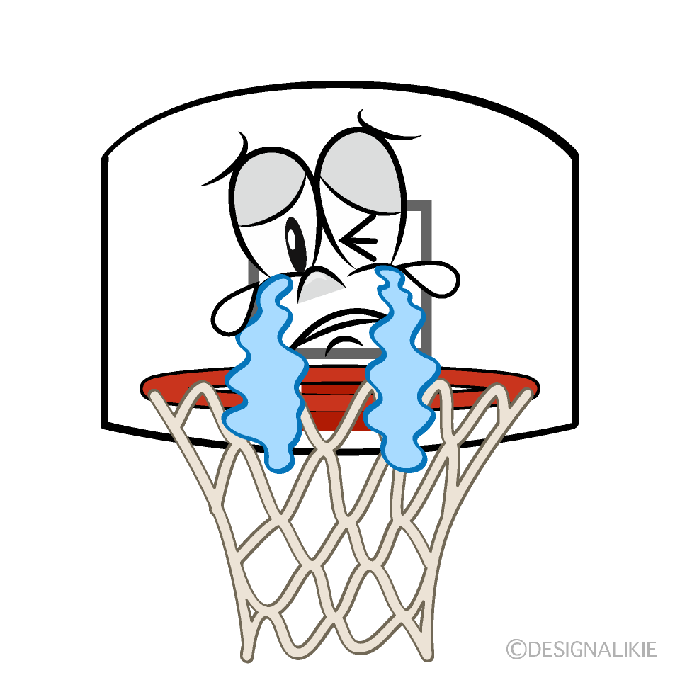 Crying Basketball Goal Cartoon Character Image