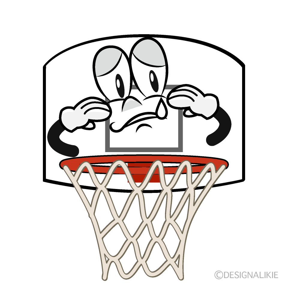 Sad Basketball Goal Cartoon Character Image