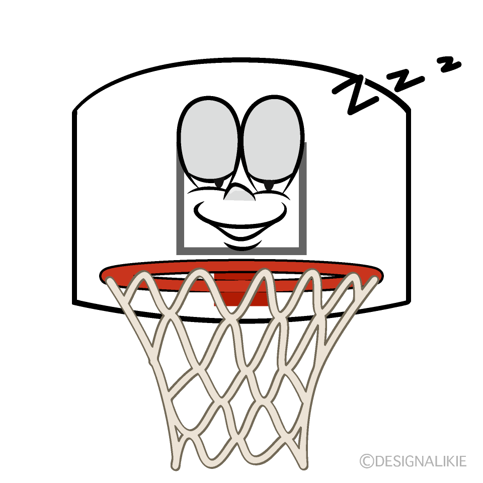 Sleeping Basketball Goal Cartoon Character Image