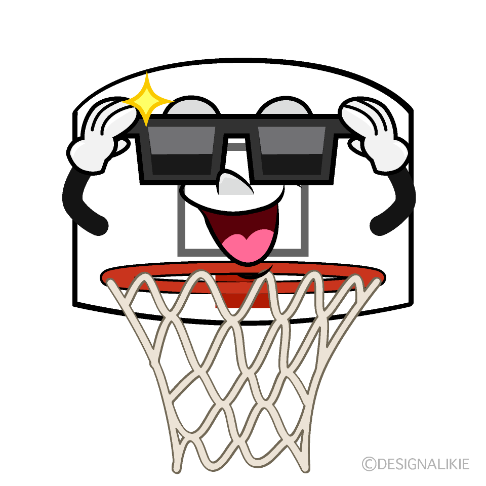 Cool Basketball Goal Cartoon Character Image