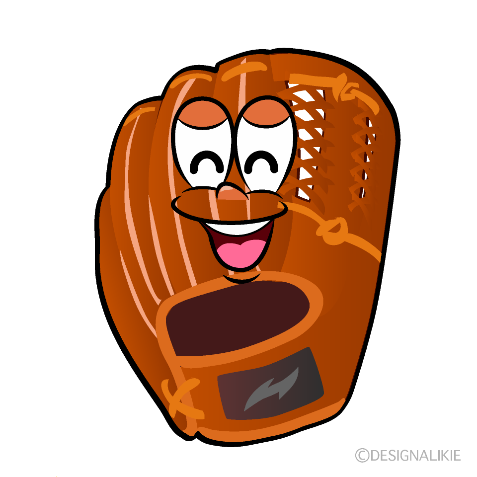 Smiling Baseball Glove Cartoon Character Image
