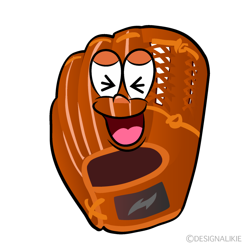 Laughing Baseball Glove Cartoon Character Image