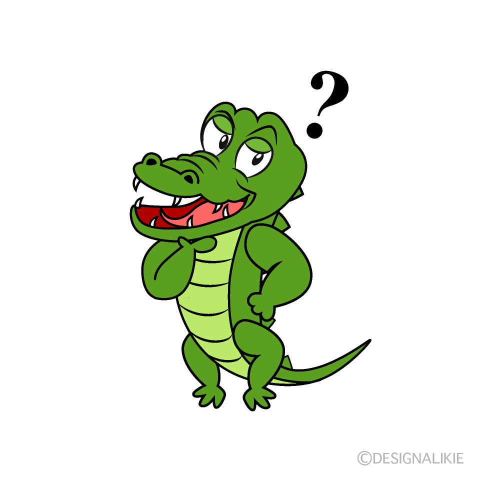 Thinking Crocodile Cartoon Character Image