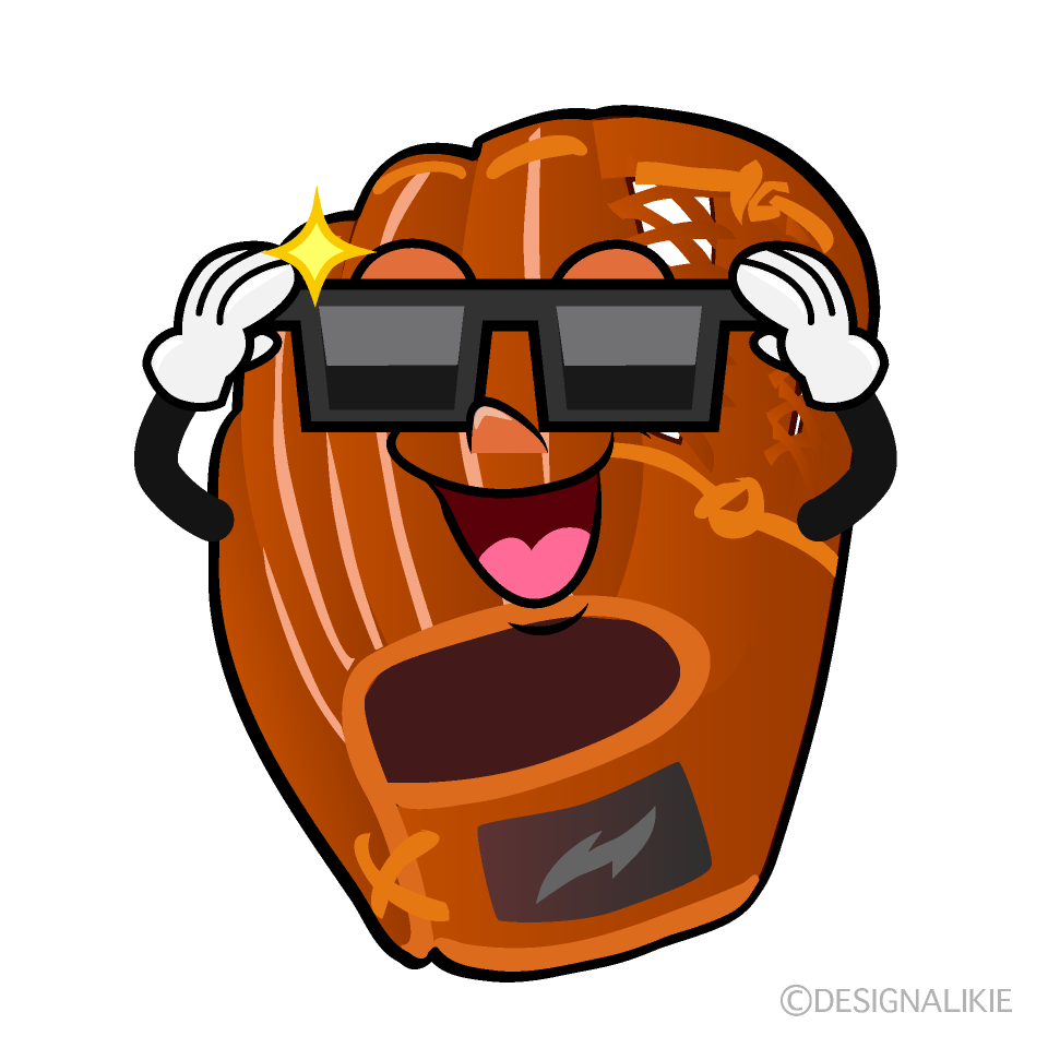 Cool Baseball Glove Cartoon Character Image