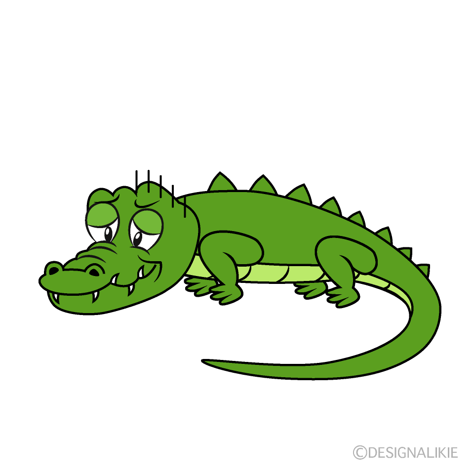 Depressed Crocodile Cartoon Character Image