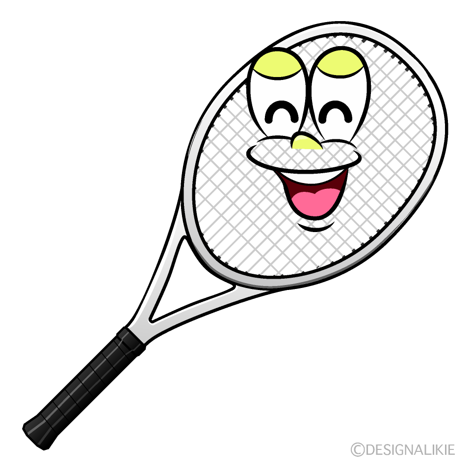 Smiling Tennis Racket Cartoon Character Image