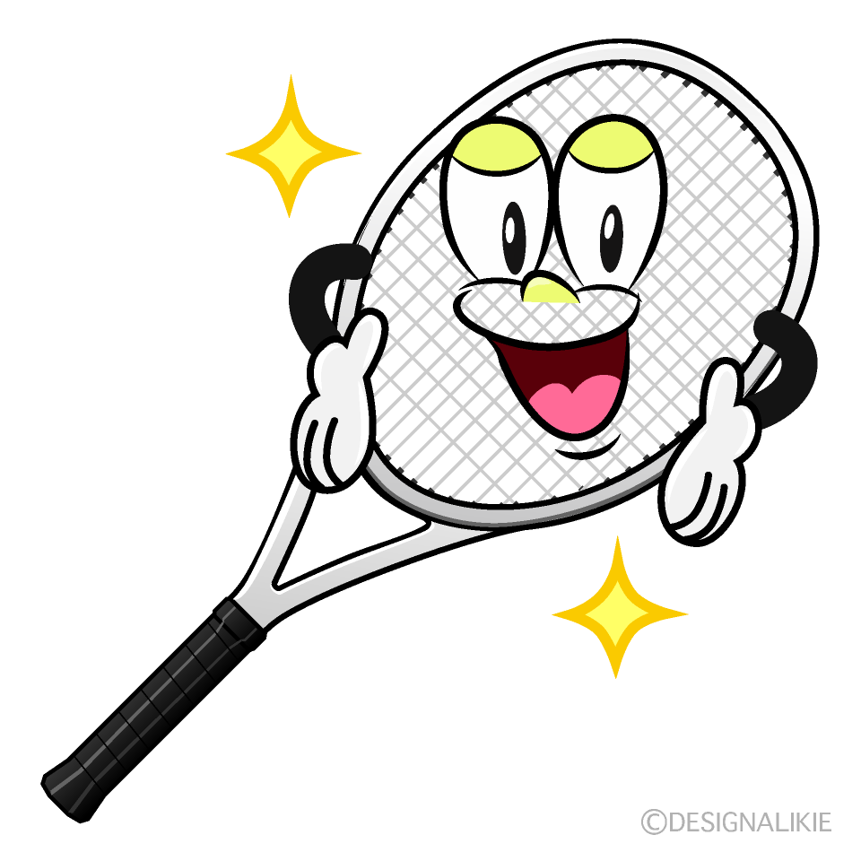 Glitter Tennis Racket Cartoon Character Image