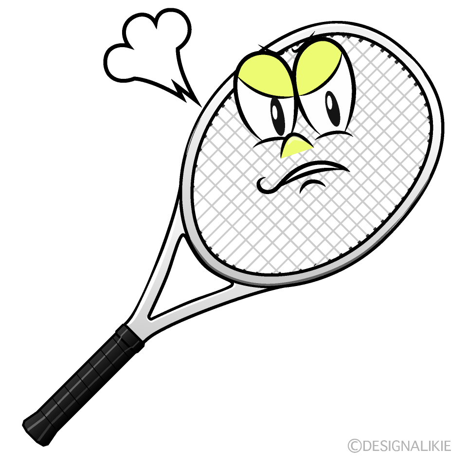 Angry Tennis Racket Cartoon Character Image