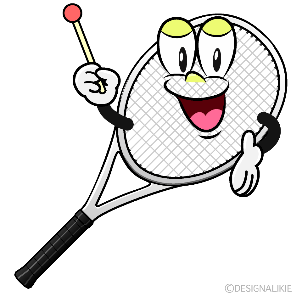 Speaking Tennis Racket Cartoon Character Image