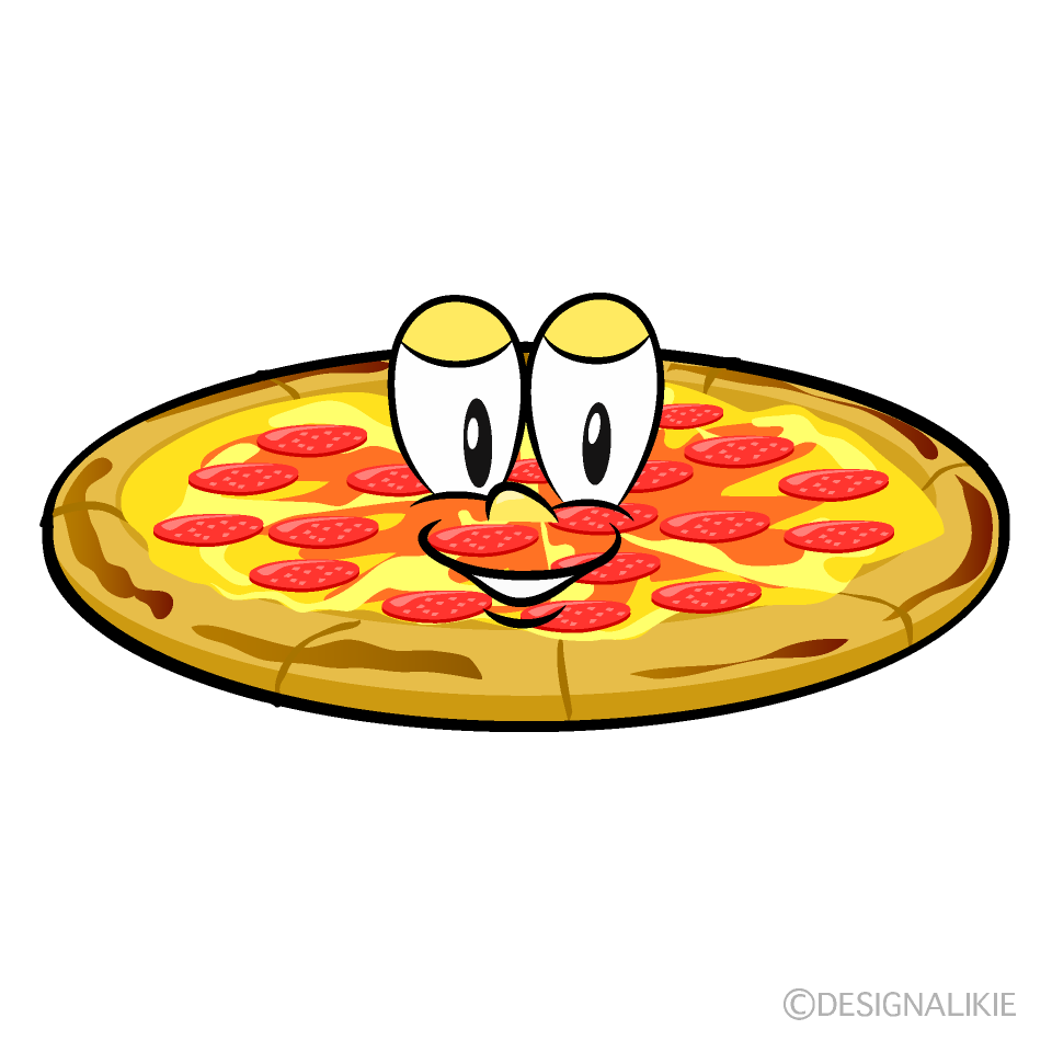 Pepperoni Pizza Cartoon Character Image