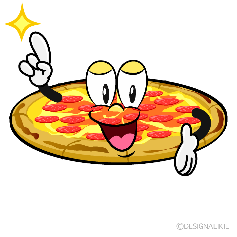 Posing Pepperoni Pizza Cartoon Character Image