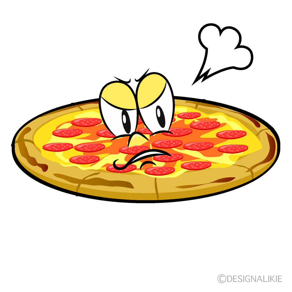 Angry Pepperoni Pizza Cartoon Character Image