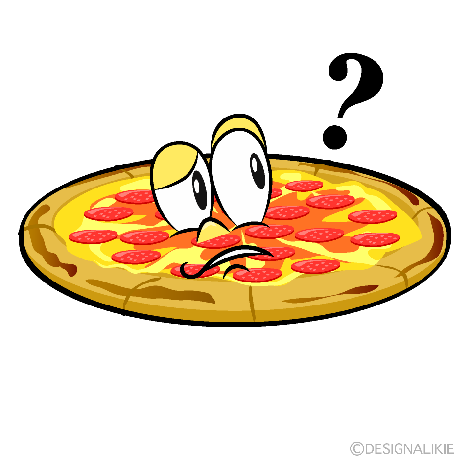 Thinking Pepperoni Pizza Cartoon Character Image