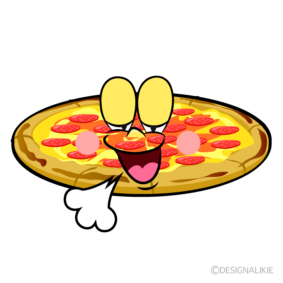Relaxing Pepperoni Pizza Cartoon Character Image