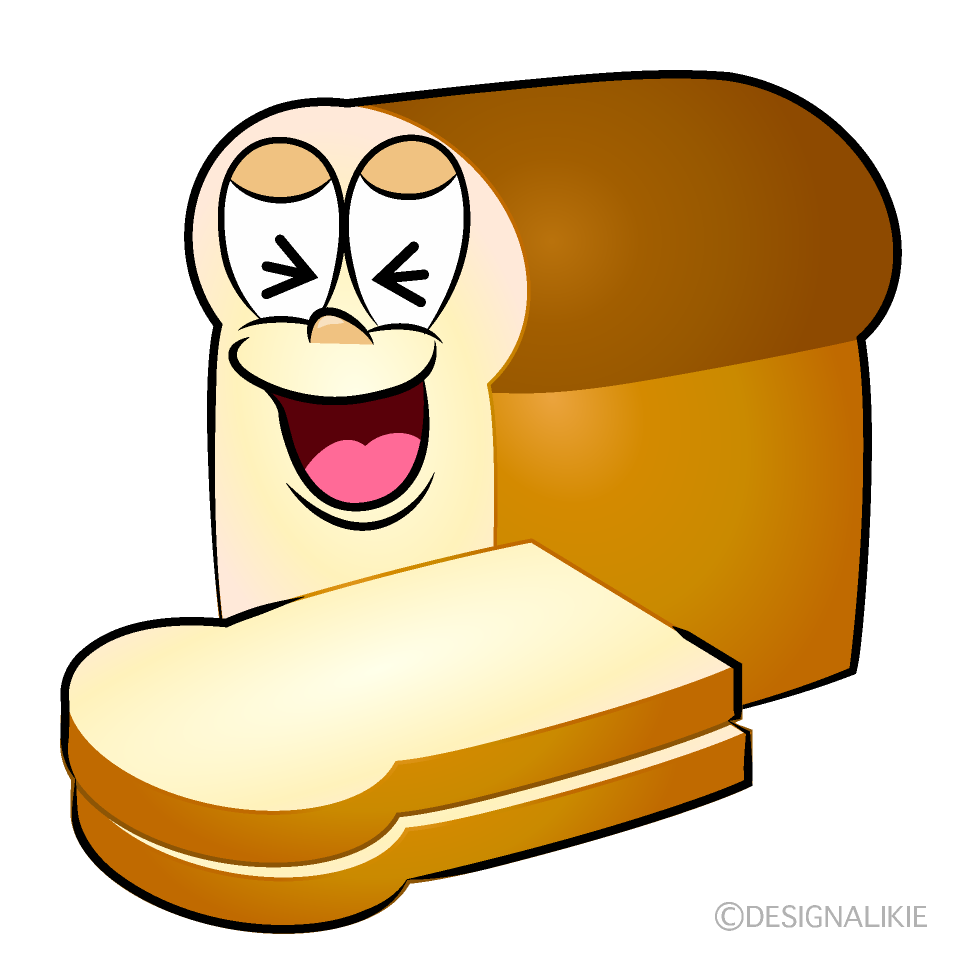 Laughing Toast Bread Cartoon Character Image