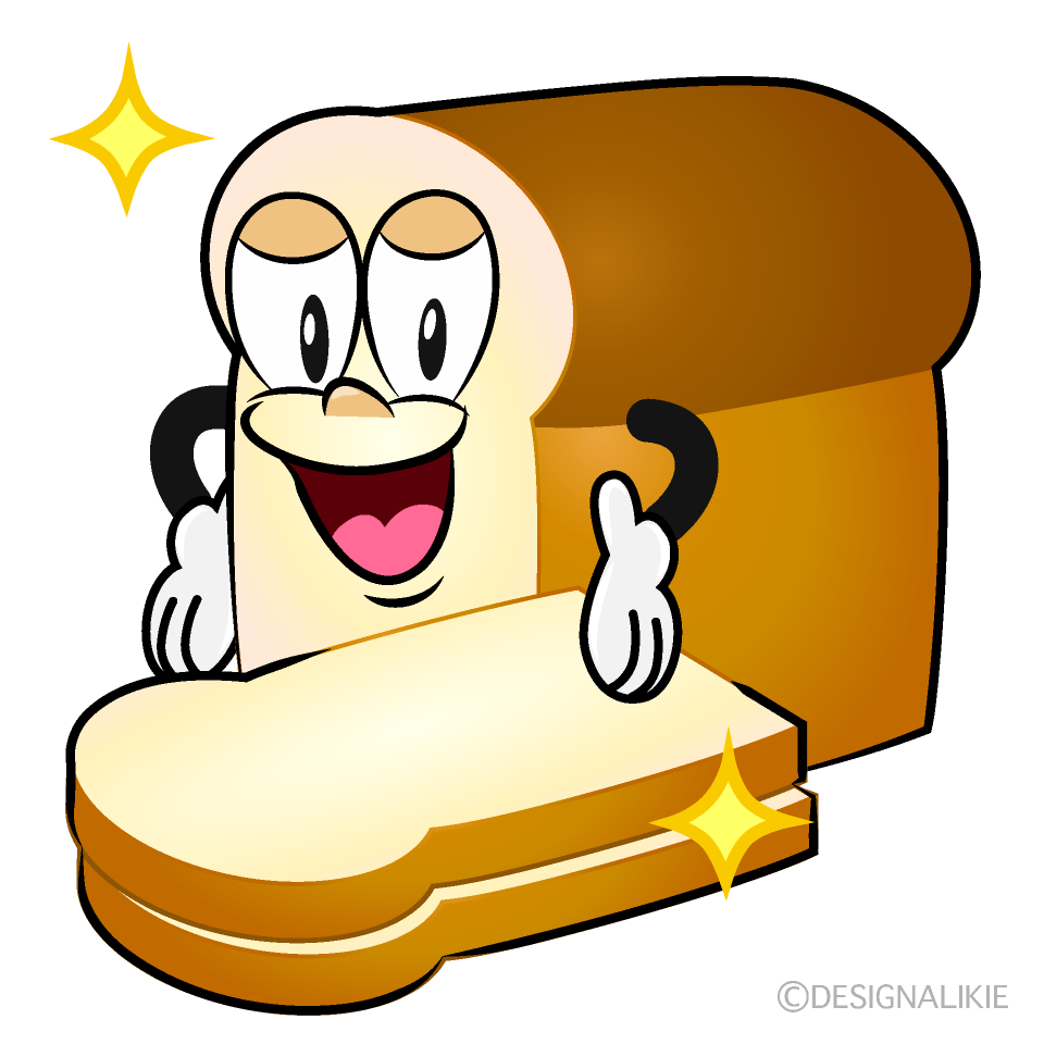 Glitter Toast Bread Cartoon Character Image