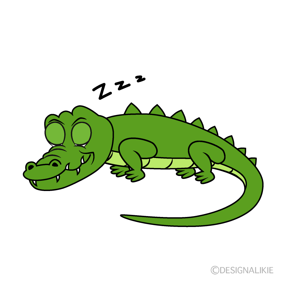 Sleeping Crocodile Cartoon Character Image