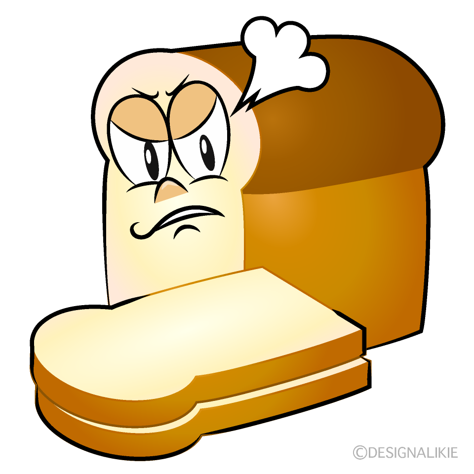 Angry Toast Bread Cartoon Character Image