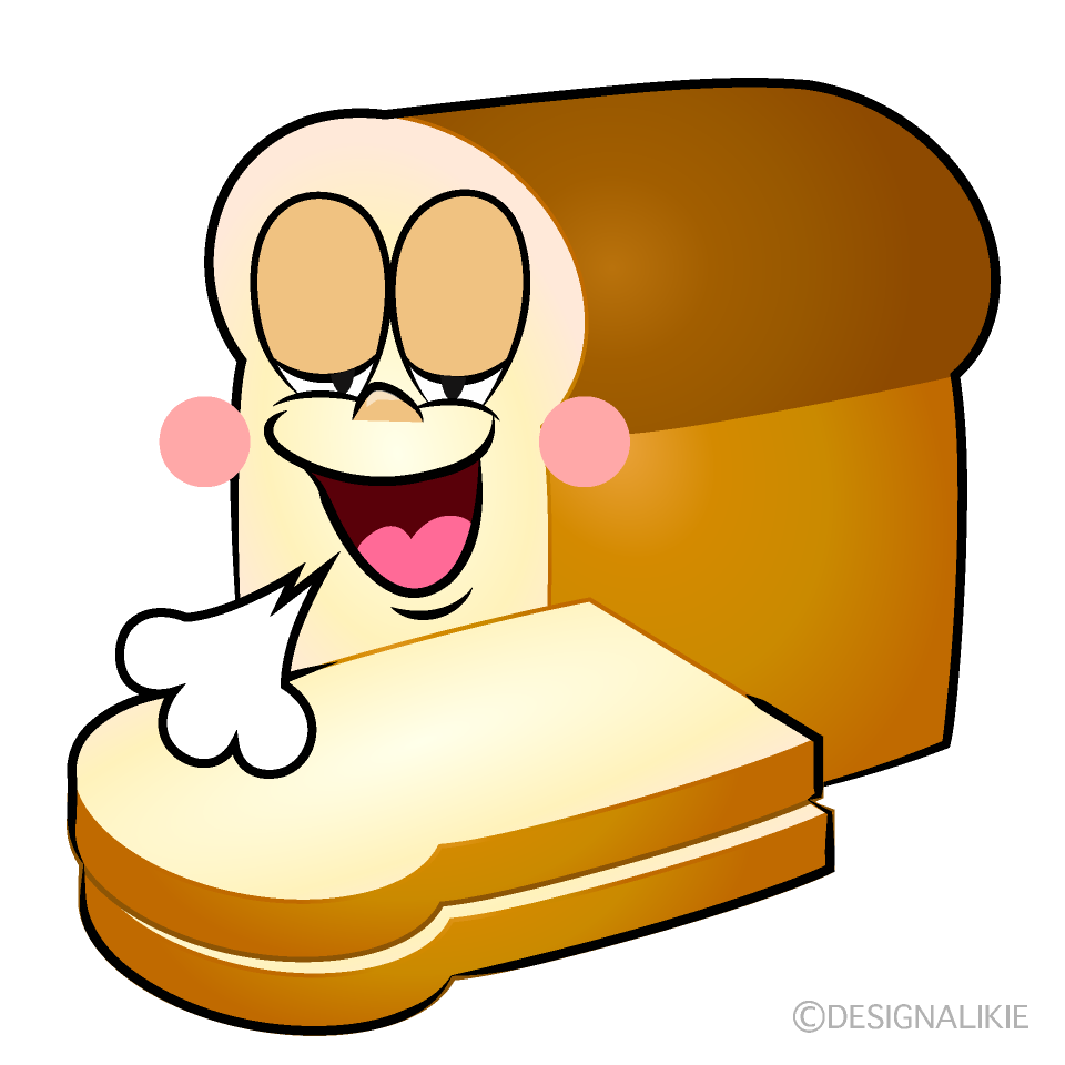 Relaxing Toast Bread Cartoon Character Image