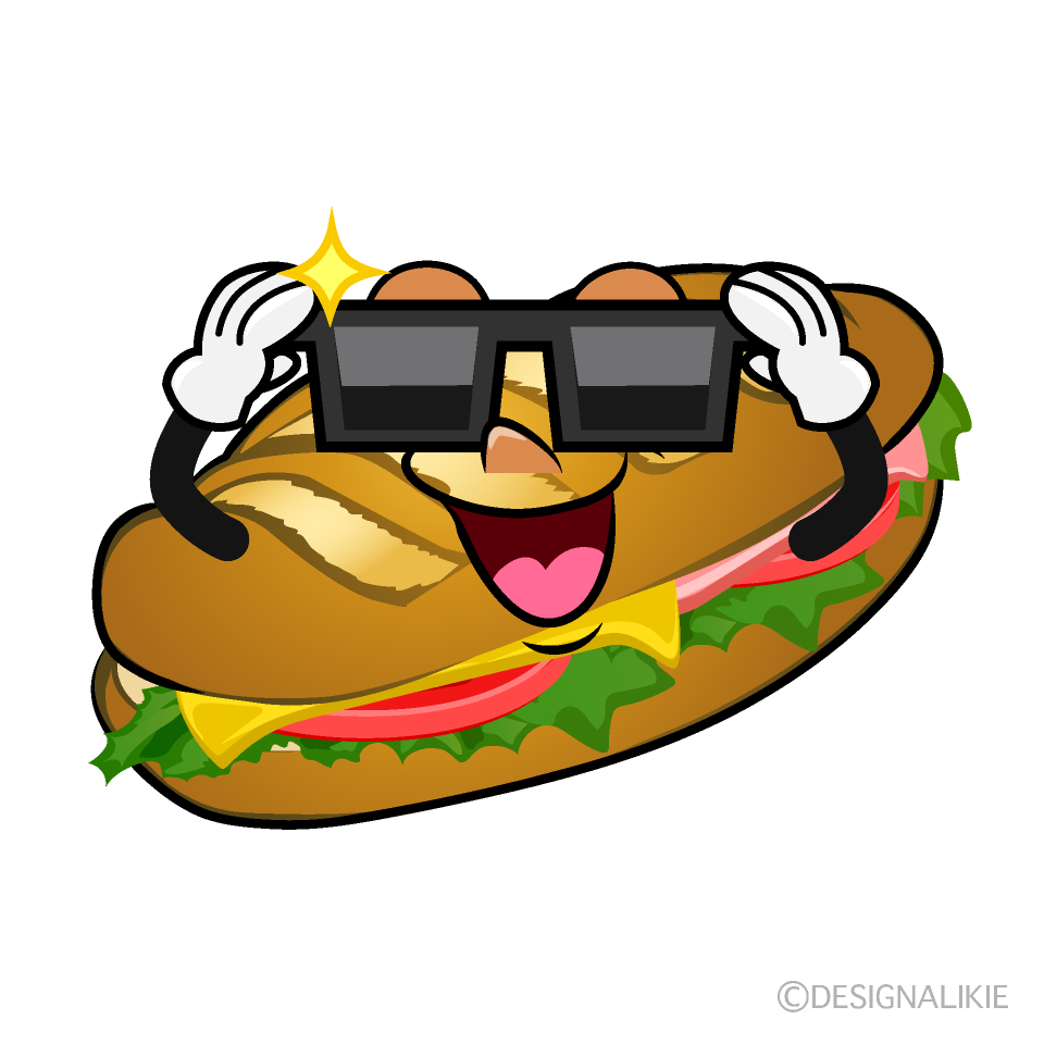 Cool Baguette Sandwich Cartoon Character Image