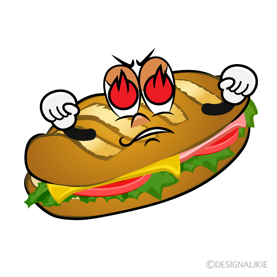 Enthusiasm Baguette Sandwich Cartoon Character Image