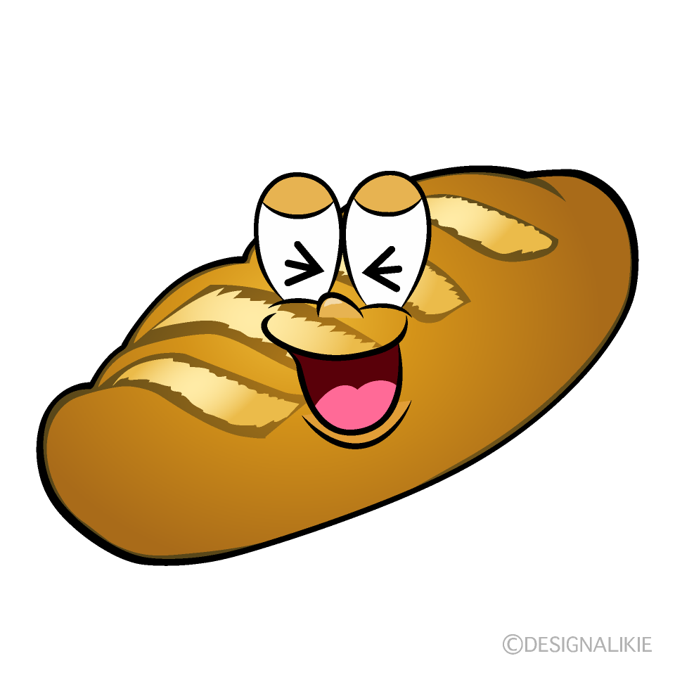 Laughing French Bread Cartoon Character Image
