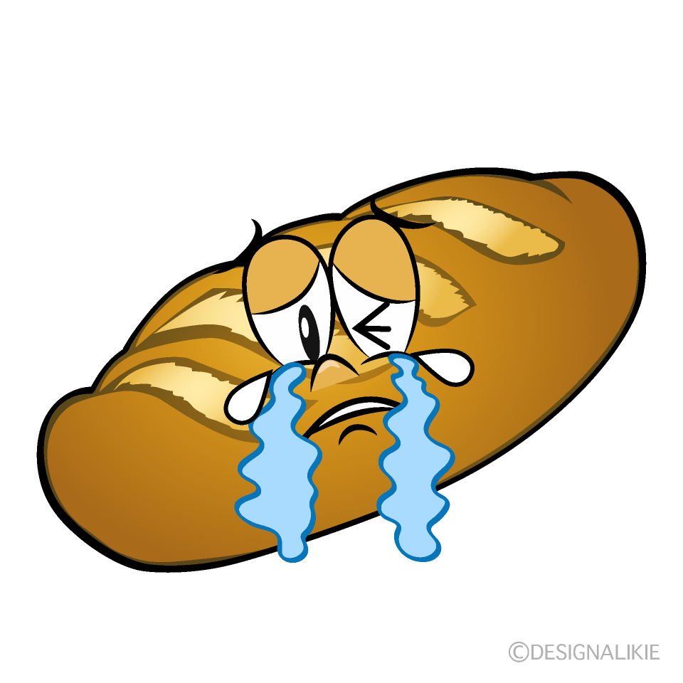 Crying French Bread Cartoon Character Image