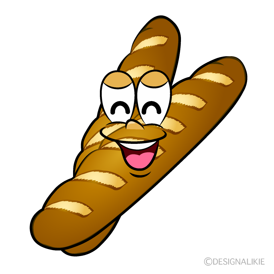 Smiling Baguette Cartoon Character Image