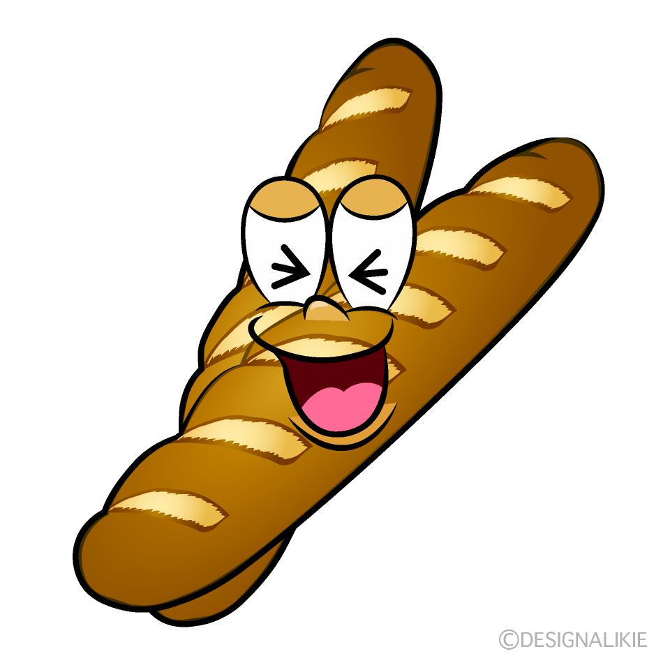 Laughing Baguette Cartoon Character Image