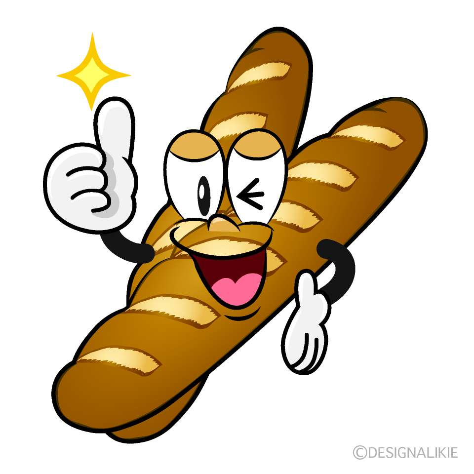 Thumbs up Baguette Cartoon Character Image