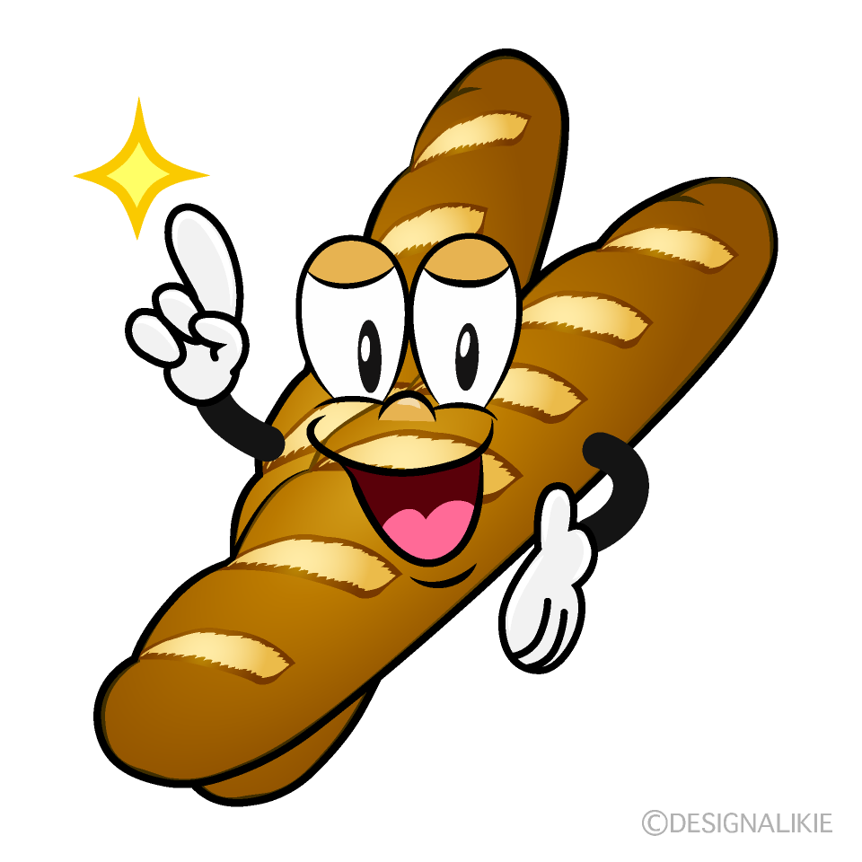Posing Baguette Cartoon Character Image