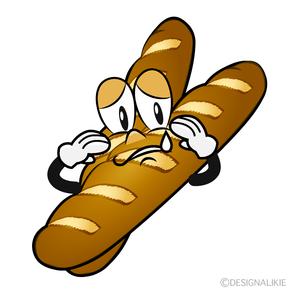 Sad Baguette Cartoon Character Image