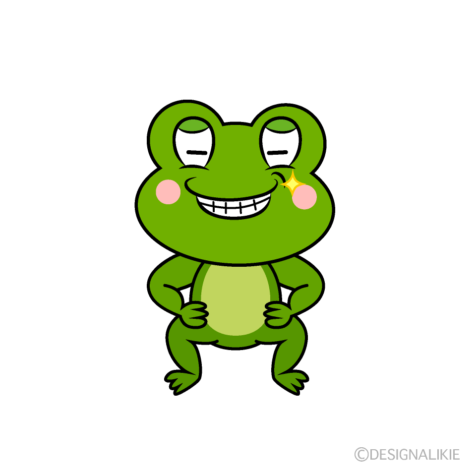 Grinning Frog Cartoon Character Image