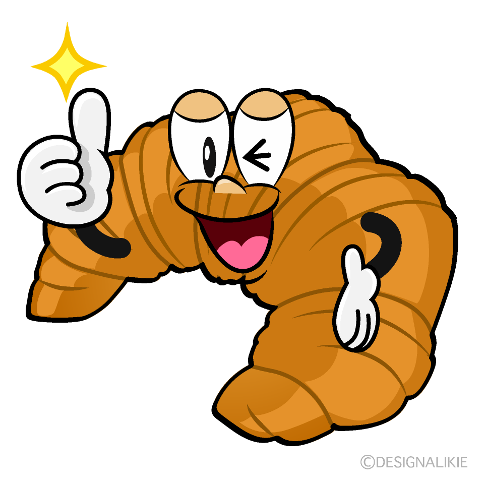 Thumbs up Croissant Cartoon Character Image