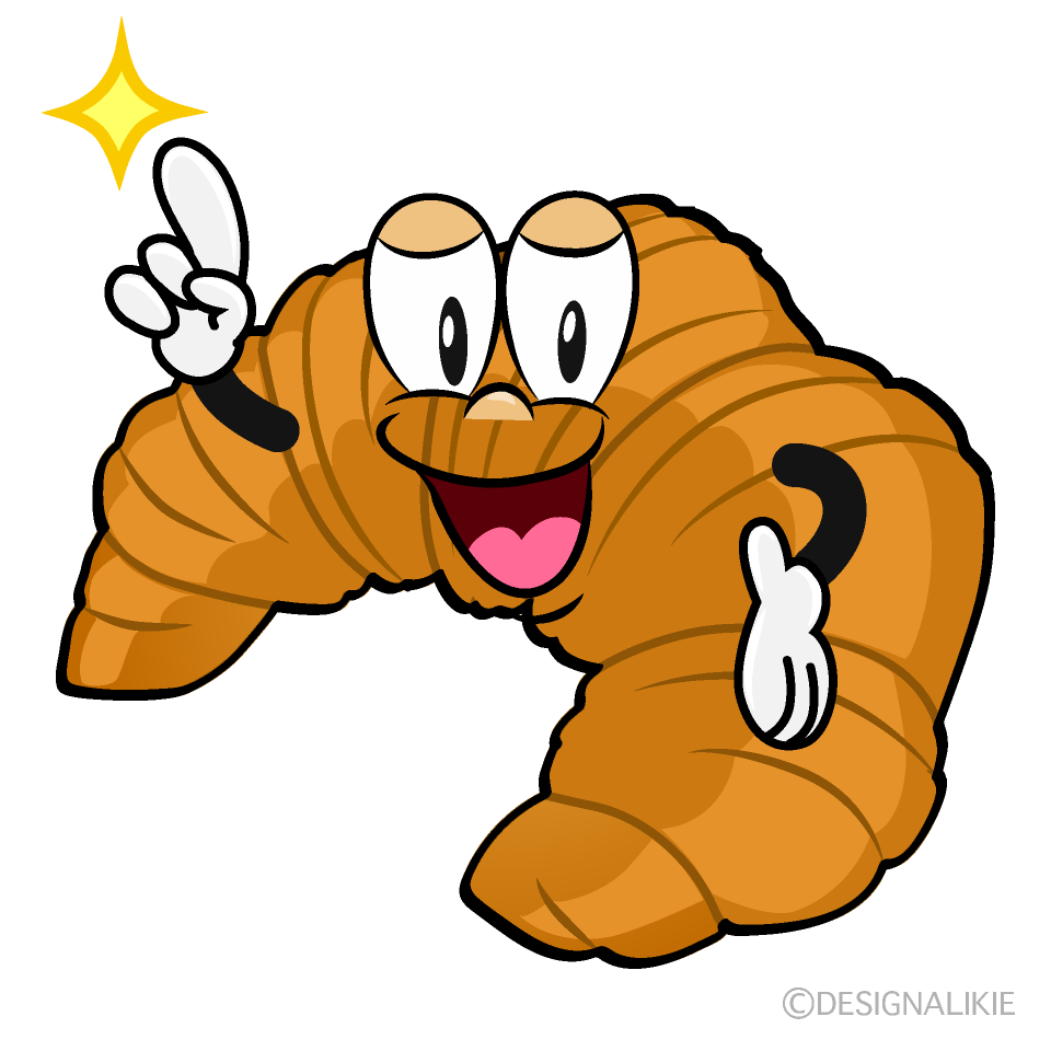 Posing Croissant Cartoon Character Image