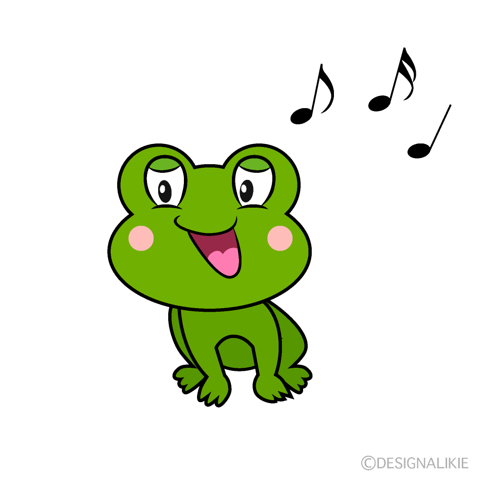 Singing Frog Cartoon Character Image