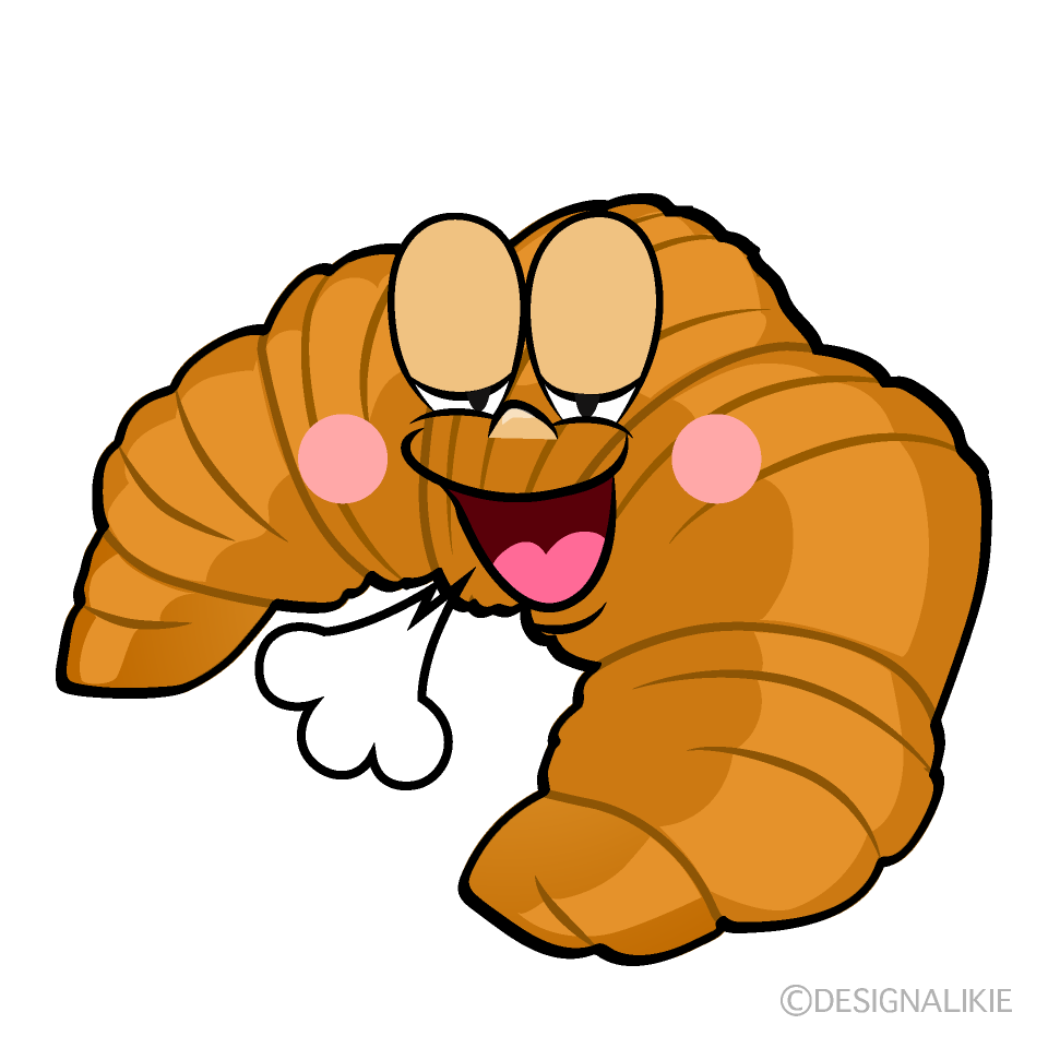 Relaxing Croissant Cartoon Character Image