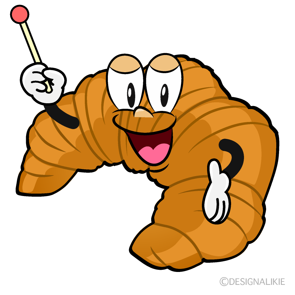 Speaking Croissant Cartoon Character Image