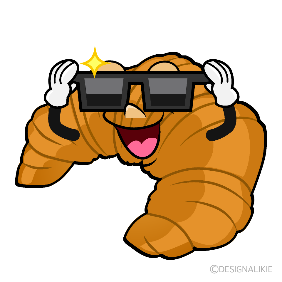 Cool Croissant Cartoon Character Image