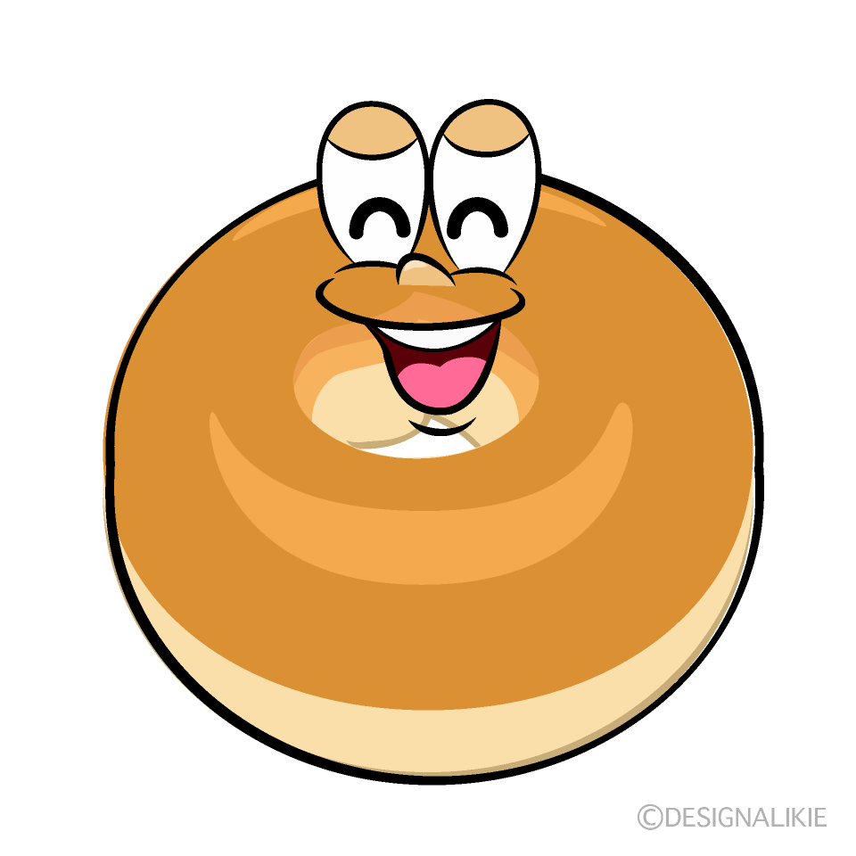 Smiling Bagel Cartoon Character Image