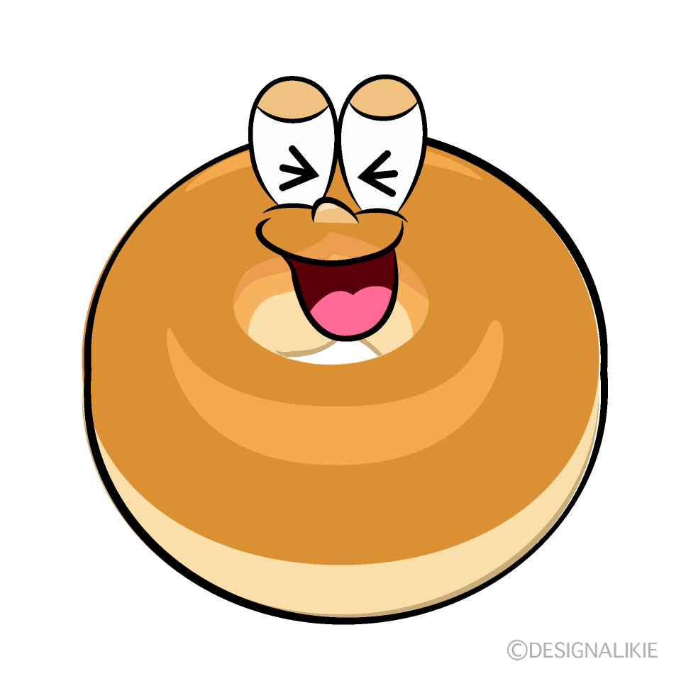 Laughing Bagel Cartoon Character Image