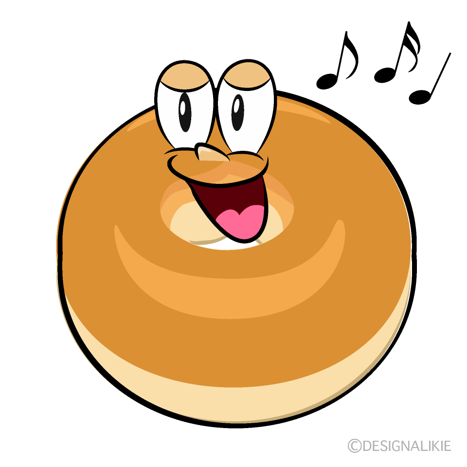 Singing Bagel Cartoon Character Image