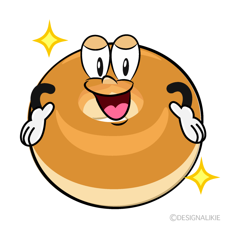 Glitter Bagel Cartoon Character Image
